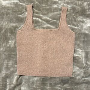 Abercrombie tan cropped sweater tank